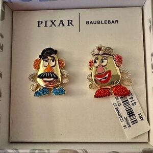 BaubleBar Pixar Potato Head Earrings with Gold and Colorful Accents